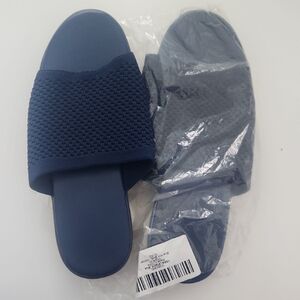 Womens Navy Slide Sandals